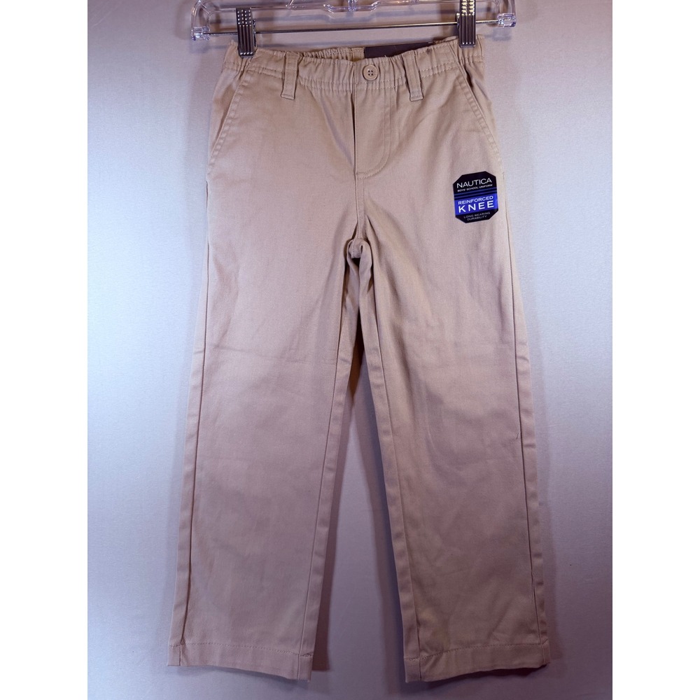Nautica Boys School Uniform Khaki Pants Reinforced Knee Size 6 Regular N451050Q